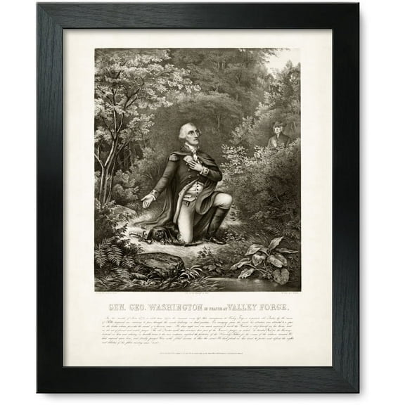 Framed Print: Gen. Geo. Washington In Prayer At Valley Forge