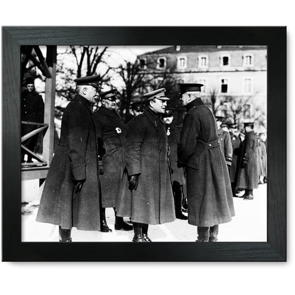 Framed Print: General Pershing Chatting With Officers, circa 1915