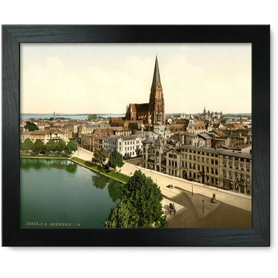 Framed Print: General View, Schwerin, Mecklenburg-Schwerin, Germany, circa 1890