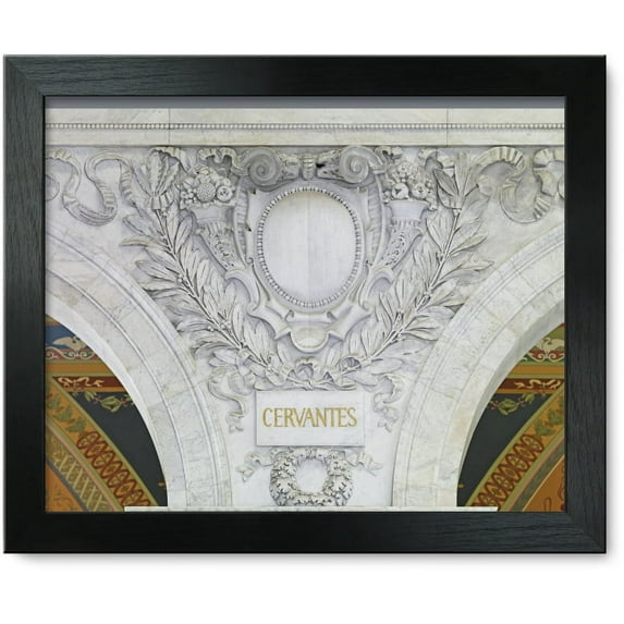 Framed Print: Great Hall. Cartouche Of Cervantes. Library Of Congress Thomas
