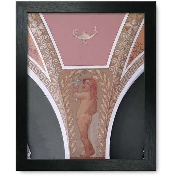 Framed Print: Great Hall, Second Floor, North Corridor. Figure Carrying A Torch