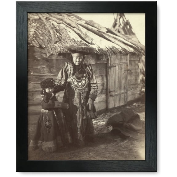 Framed Print: Group Of Tartars i.e., Tatars, Maiden & Boy At Small Village Near