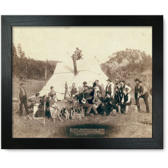 Framed Print: Happy Hours In Camp. G. And B.&m. Engineers Corps And Visitors, 1889