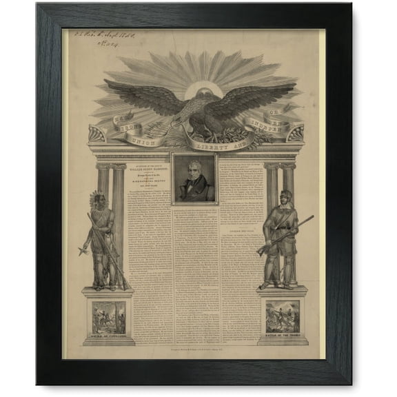 Framed Print: Harrison, Union, Liberty, And Independence, 1840