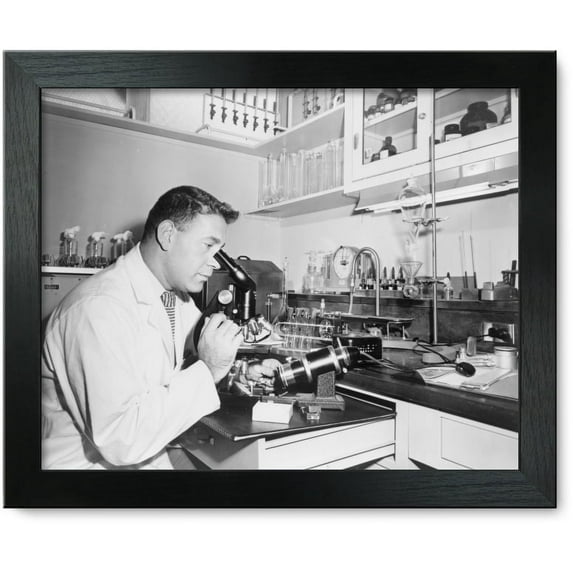 Framed Print: Henry Isenberg, Chief Microbiologist, Examines A Specimen Of Sperm