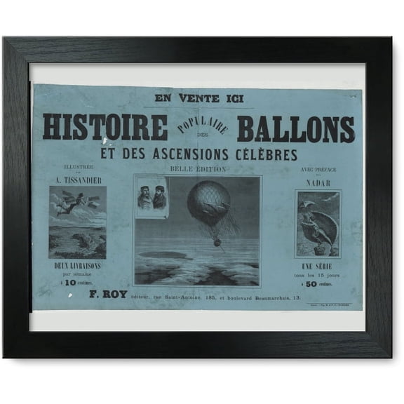 Framed Print: Histoire Populaire Des Ballons Et Des Ascensions Celebres, 1876