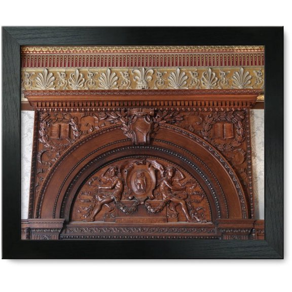 Framed Print: House Members Room. Oak Tympanum Above Door By Charles H. Niehaus