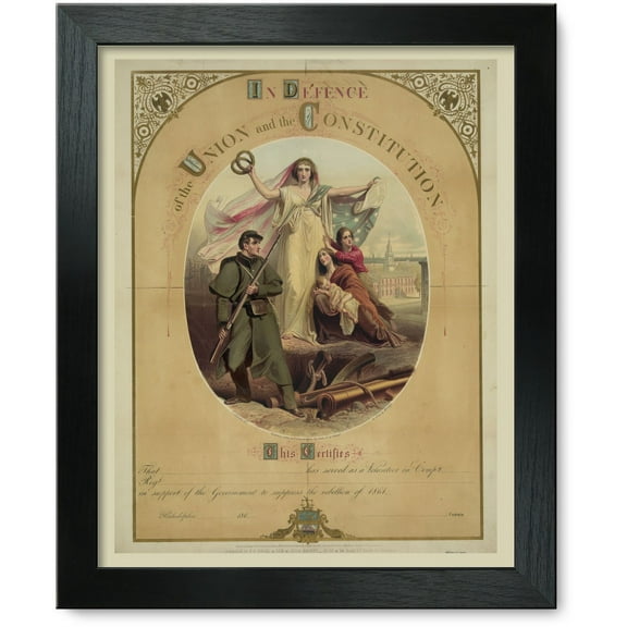 Framed Print: In Defence Of The Union And The Constitution, 1861