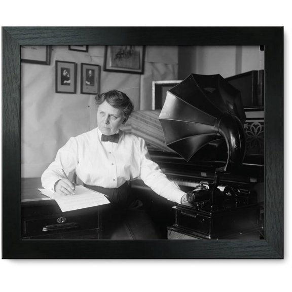 Framed Print: Indians, American. Frances Dinsmore Of Smithsonian Transcribing The