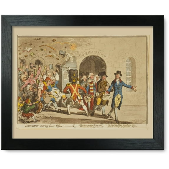 Framed Print: Integrity Retiring From Office!, 1801