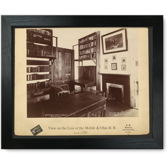 Framed Print: Jefferson Davis' Library, Beauvoir, Miss., 1898