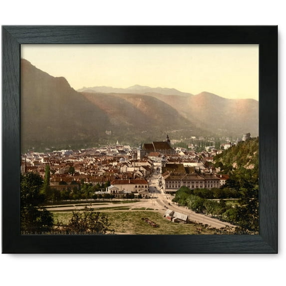 Framed Print: Kronstadt, From Schlossberg, Hungary, Austro-Hungary, circa 1890
