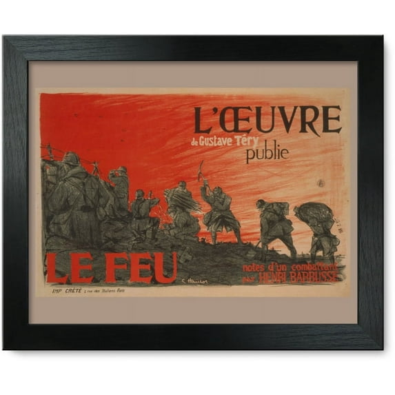 Framed Print: L'oeuvre De Gustave Tery Publie 'le Feu' Notes D'un Combattant Par