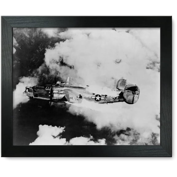 Framed Print: Last Moments Of A Flaming B-24 Liberator After Raid Over Austria