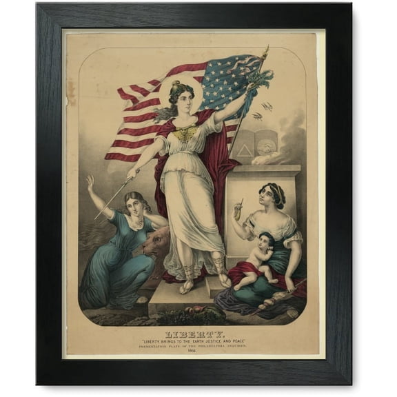Framed Print: Liberty. Liberty Brings To The Earth Justice And Peace, 1863