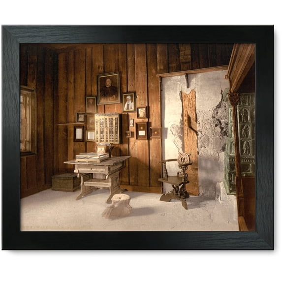 Framed Print: Luther's Study, Wartburg, Thuringia, Germany, circa 1890