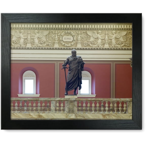 Framed Print: Main Reading Room. Portrait Statue Of St. Paul Along The