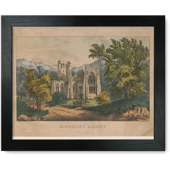 Framed Print: Melrose Abbey, circa 1856