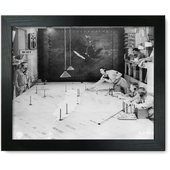 Framed Print: Members Of The Signal Corps Using Radar Plotting Board As An