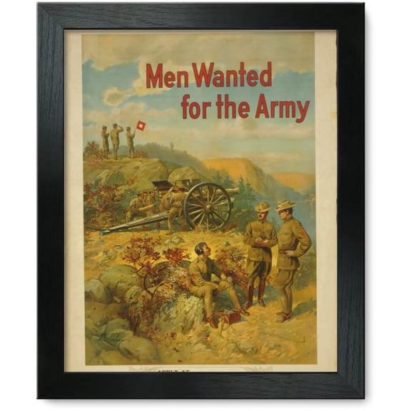 Framed Print: Men Wanted For The Army, circa 1910