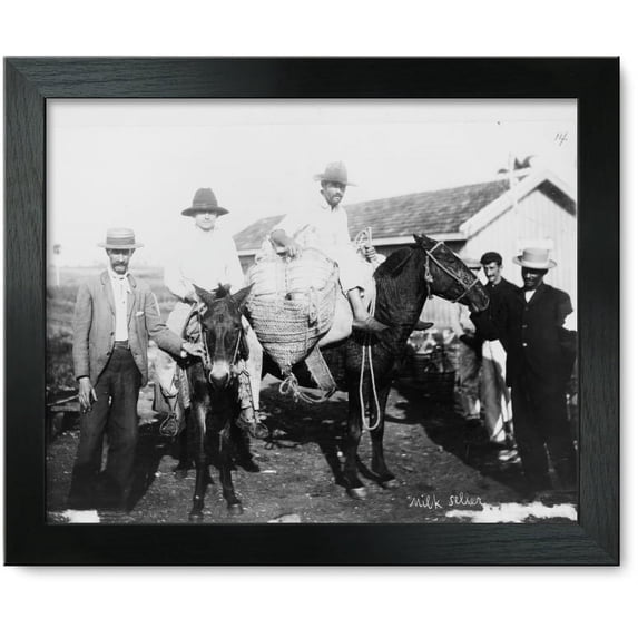 Framed Print: Milk Seller, circa 1895