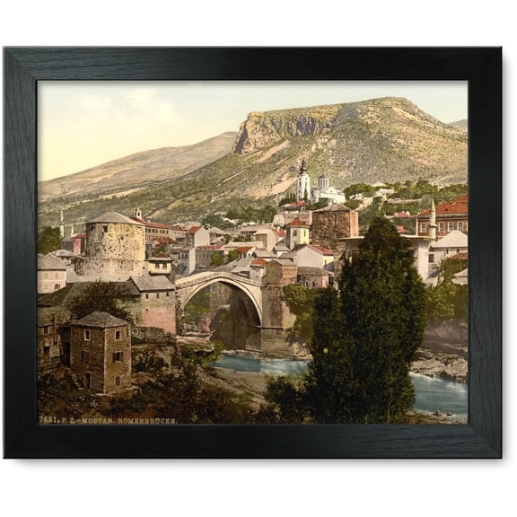Framed Print: Mostar, Romer Bridge, Herzegowina, Austro-Hungary, circa 1890