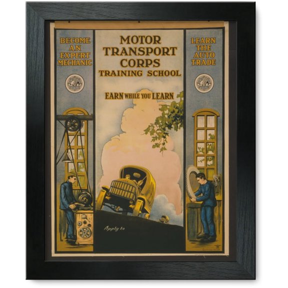 Framed Print: Motor Transport Corps Training School Earn While You Learn /, 1919