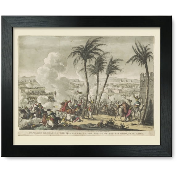 Framed Print: Napoleon Defeating The Mamelukes, At The Battle Of The Pyramids