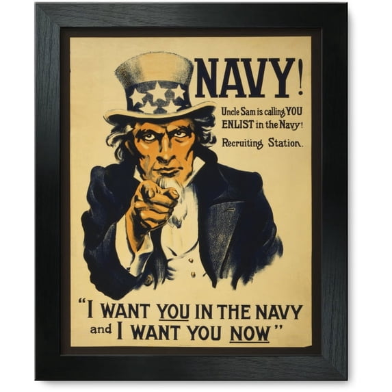 Framed Print: Navy! Uncle Sam Is Calling You--Enlist In The Navy!, 1917