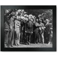 thumbnail image 1 of Framed Print: Newspapermen Cheering President Coolidge After Their First, 1 of 3