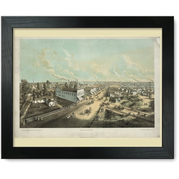 Framed Print: Oshkosh, Wis. From H.L. Cottrill's Block /, 1850