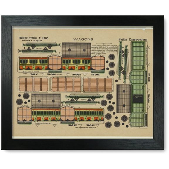 Framed Print: Petites Constructions. Wagons, circa 1870