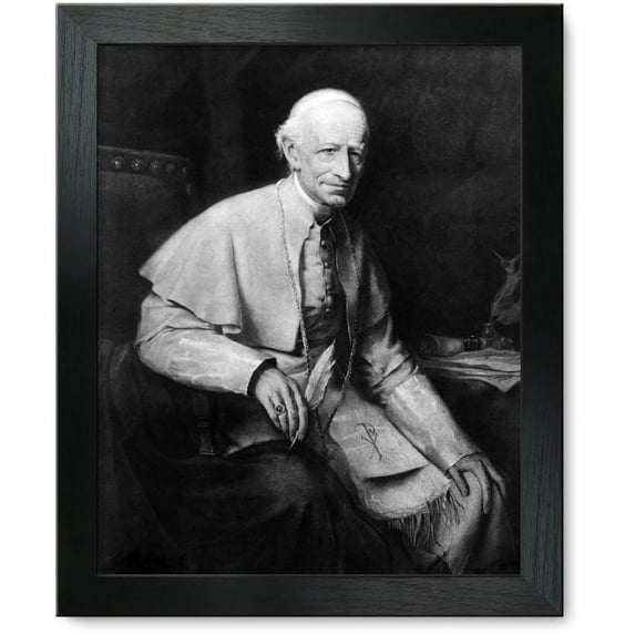 Framed Print: Pope Leo XIII, Three-Quarter Length Portrait, Seated, Facing Right