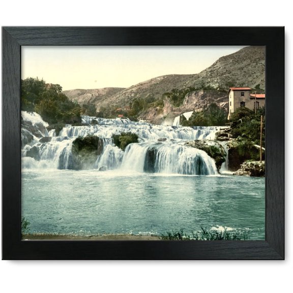 Framed Print: Sebenico, Lower Falls Of The Kerka, Dalmatia, Austro-Hungary, circa