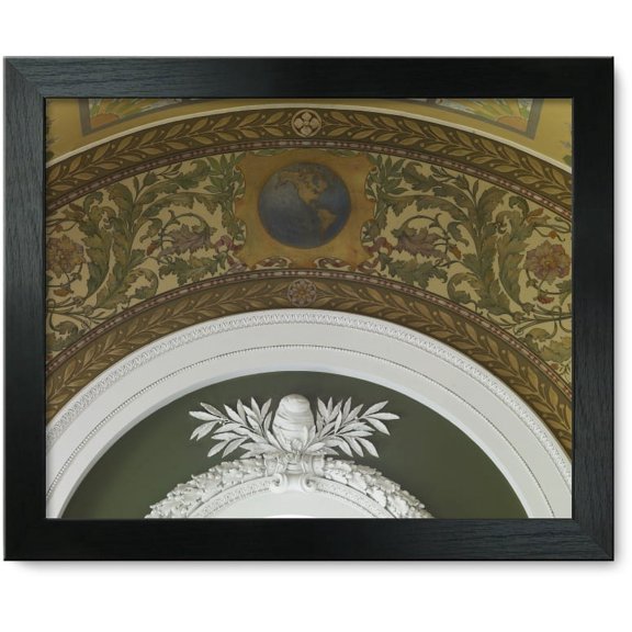 Framed Print: Second Floor Corridor. Printers' Marks+columns. Arch Above Window