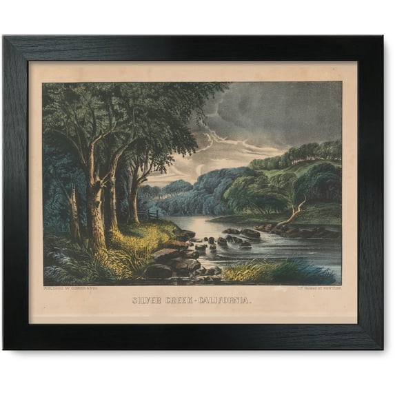 Framed Print: Silver Creek--California, circa 1856