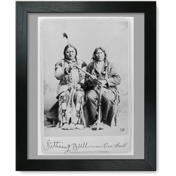 Framed Print: Sitting Bull And Nephew, One Bull, 1884