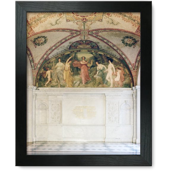 Framed Print: South Corridor, Great Hall. Lyric Poetry Mural By Henry O. Walker