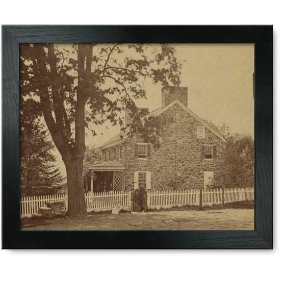 Framed Print: Stereograph Of D. Gualt's(?) House At Birmingham, Chester Co.