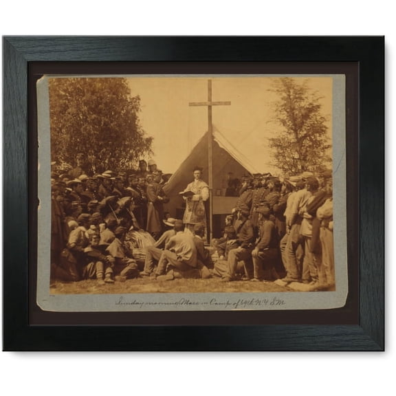 Framed Print: Sunday Morning Mass In Camp Of 69th New YORKS.M., 1861