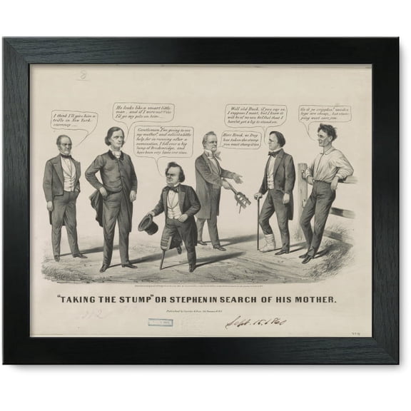 Framed Print: Taking The Stump Or Stephen In Search Of His Mother, 1860