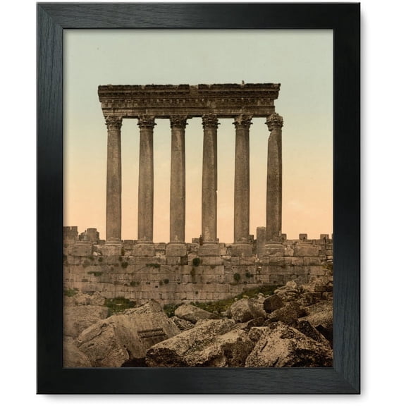 Framed Print: Temple Of The Sun, Front View, Baalbek, Holy Land, (I.E.