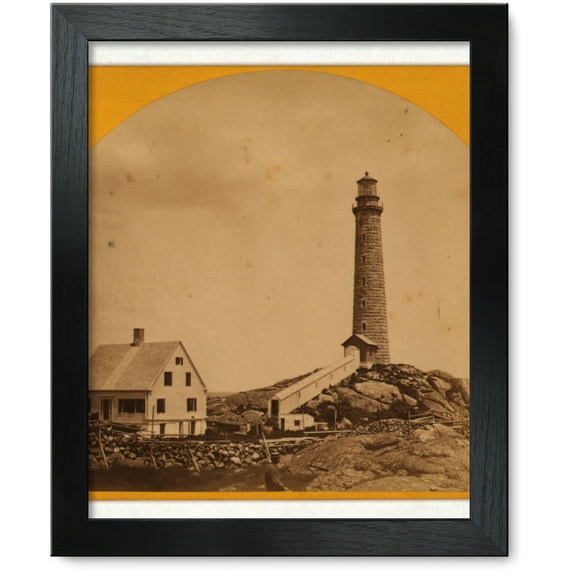 Framed Print: Thacher's Island Lights--North Tower, 1869