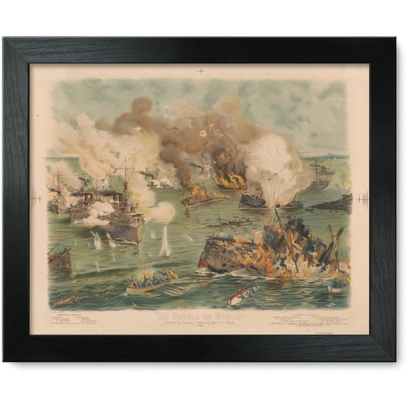 Framed Print: The Battle Of Manila, Fought On Sunday Morning, May 1st 1898