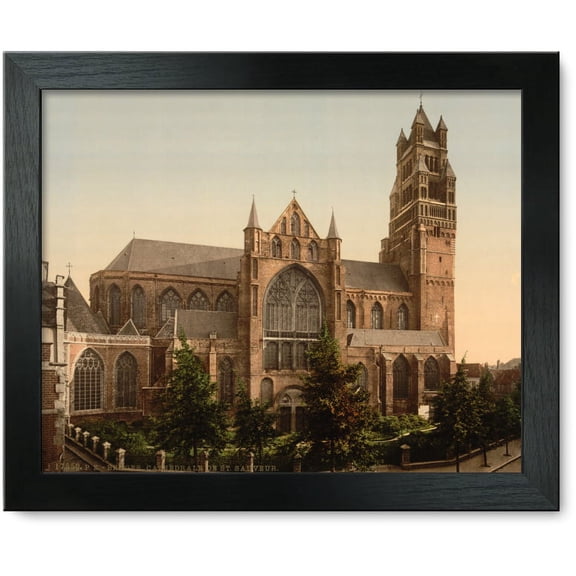 Framed Print: The Cathedral Of St. Sauveur, Bruges, Belgium, circa 1890