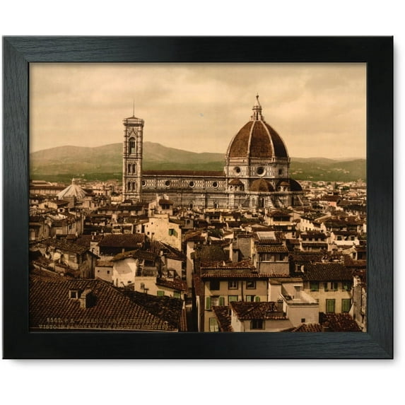 Framed Print: The Cathedral, Panoramic View From Vecchio Palace, Florence, Italy