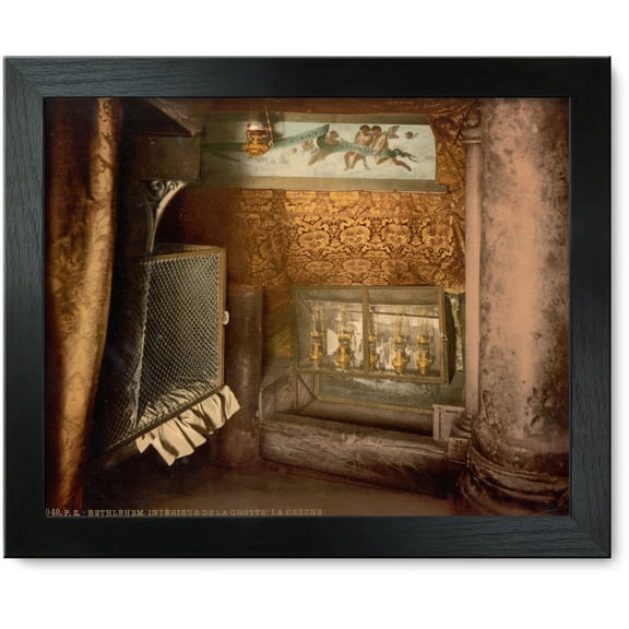 Framed Print: The Cave And The Cradle, Bethlehem, Holy Land, (I.E., West Bank)
