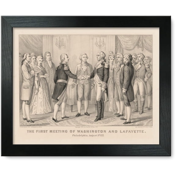 Framed Print: The First Meeting Of Washington And Lafayette: Philadelphia, August