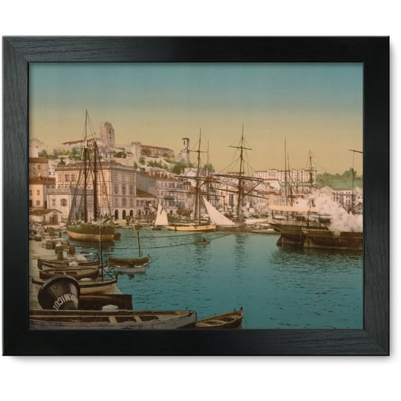 Framed Print: The Harbor, Cannes, Riviera, circa 1890