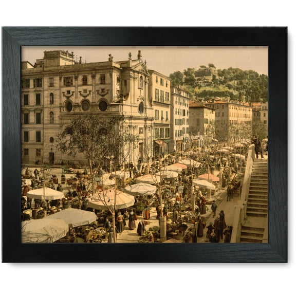 Framed Print: The Market, Nice, Riviera, circa 1890